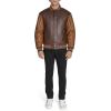 imageChampion Mens Letterman Varsity Bomber Jacket With PatchesBrown Faux Leather
