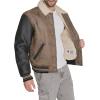 imageChampion Mens Letterman Varsity Bomber Jacket With PatchesBrown Faux Shearling