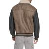 imageChampion Mens Letterman Varsity Bomber Jacket With PatchesBrown Faux Shearling