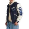 imageChampion Mens Letterman Varsity Bomber Jacket With PatchesNavyWhite