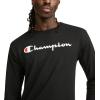 imageChampion Mens Long Sleeve Tshirt Classic Tshirt for Men Reg Or Big amp TallBlack  Classic Script Logo