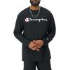 imageChampion Mens Long Sleeve Tshirt Classic Tshirt for Men Reg Or Big amp TallBlack Script