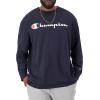 imageChampion Mens Long Sleeve Tshirt Classic Tshirt for Men Reg Or Big amp TallNavy  Classic Script Logo