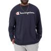 imageChampion Mens Long Sleeve Tshirt Classic Tshirt for Men Reg Or Big amp TallNavy Script