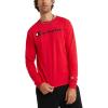 imageChampion Mens Long Sleeve Tshirt Classic Tshirt for Men Reg Or Big amp TallScarlet  Classic Script Logo