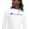 imageChampion Mens Long Sleeve Tshirt Classic Tshirt for Men Reg Or Big amp TallWhite  Classic Script Logo