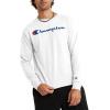 imageChampion Mens Long Sleeve Tshirt Classic Tshirt for Men Reg Or Big amp TallWhite  Classic Script Logo