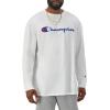 imageChampion Mens Long Sleeve Tshirt Classic Tshirt for Men Reg Or Big amp TallWhite  Classic Script Logo