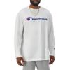 imageChampion Mens Long Sleeve Tshirt Classic Tshirt for Men Reg Or Big amp TallWhite  Classic Script Logo