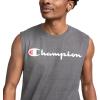 imageChampion Mens Muscle Tank Classic Graphic Muscle Tee Sleeveless Tshirt for Men Reg Or Big amp TallGranite Heather  Classic Script Logo