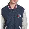 imageChampion Mens Retro Diamond Quilted Bomber Varsity JacketNavyWhite