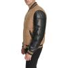 imageChampion Mens Varsity Bomber Puffer JacketCamelBlack Faux Leather