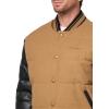 imageChampion Mens Varsity Bomber Puffer JacketCamelBlack Faux Leather