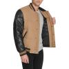 imageChampion Mens Varsity Bomber Puffer JacketCamelBlack Faux Leather