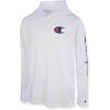 imageChampion Boys Long Sleeve Hooded Tee Shirt Lightweight Tech Fabric Athletic TShirt for KidsBright White
