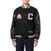 imageChampion Mens Letterman Varsity Bomber Jacket With PatchesBlackBlack