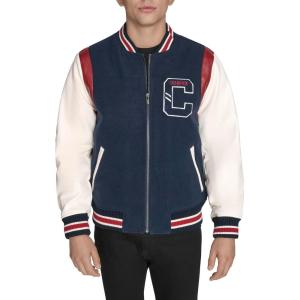 imageChampion Mens Letterman Varsity Bomber Jacket With PatchesNavyIvory