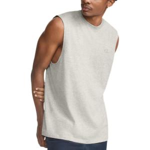 imageChampion Mens Muscle Tank Classic Graphic Muscle Tee Sleeveless Tshirt for Men Reg Or Big amp TallOxford Gray  C Logo