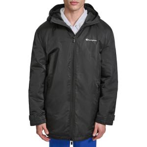 imageChampion mens Sherpa Lined Midlength Sideline Jacket With HoodBlack