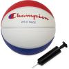 imageChampion Downtown Basketball  Durable Rubber Cover with Deep Channels for Better Control AntiBurst Butyl Bladder Includes Ball Pump for IndoorOutdoor PlayREDWHITEBLUE