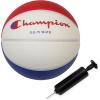 imageChampion Downtown Basketball  Durable Rubber Cover with Deep Channels for Better Control AntiBurst Butyl Bladder Includes Ball Pump for IndoorOutdoor PlayREDWHITEBLUE