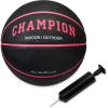 imageChampion Downtown Basketball  Durable Rubber Cover with Deep Channels for Better Control AntiBurst Butyl Bladder Includes Ball Pump for IndoorOutdoor PlayBLACKKNOCKOUT PINK
