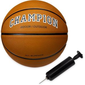 imageChampion Downtown Basketball  Durable Rubber Cover with Deep Channels for Better Control AntiBurst Butyl Bladder Includes Ball Pump for IndoorOutdoor PlayCLASSIC