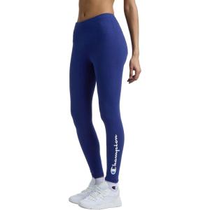 imageChampion Womens Performance Script Drawcord 78 Leggings FittedBlue Depths  Script Logo