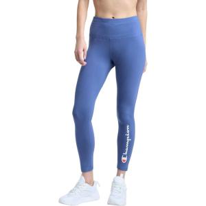 imageChampion Womens Performance Script Drawcord 78 Leggings FittedCoastal Fjord  Script Logo
