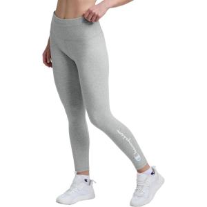 imageChampion Womens Performance Script Drawcord 78 Leggings FittedOxford Gray Heather  Script Logo