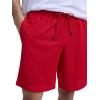 imageChampion Mens Performance 9 Mesh Shorts Standard Fit Lightweight Available in Regular and Big amp TallTango Red  C Logo