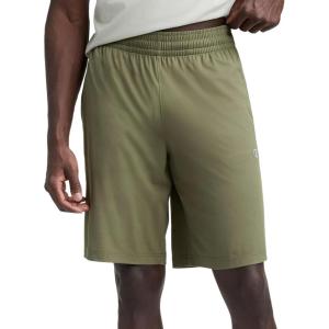 imageChampion Mens 10 Sport Knit Shorts Slim Fit LightweightBurnt Olive  C Logo