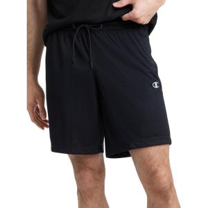 imageChampion Mens Performance 9 Mesh Shorts Standard Fit Lightweight Available in Regular and Big amp TallBlack  C Logo