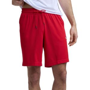 imageChampion Mens Performance 9 Mesh Shorts Standard Fit Lightweight Available in Regular and Big amp TallTango Red  C Logo