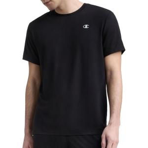 imageChampion Mens Performance Sport Crewneck Short Sleeve TShirt Standard Fit Lightweight BreathableBlack  C Logo