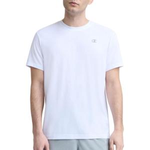 imageChampion Mens Performance Sport Crewneck Short Sleeve TShirt Standard Fit Lightweight BreathableBright White  C Logo