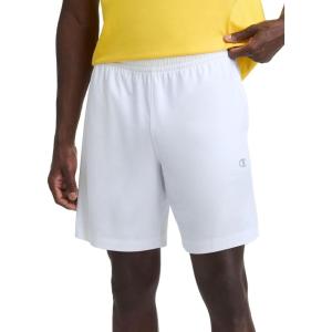 imageChampion Mens 7 Sport Knit Shorts Slim Fit LightweightBright White  C Logo