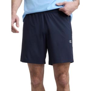 imageChampion Mens 7 Sport Knit Shorts Slim Fit LightweightDeep Navy  C Logo