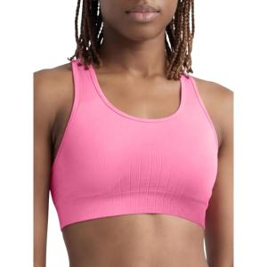 imageChampion Womens Infinity Racerback Sports Bra Moderate Support Seamless Moisture WickingPink Cosmos  C Logo