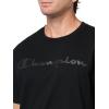imageChampion Mens Classic Script Graphic Short Sleeve TShirt Standard Fit Tonal Logo Available in Regular and Big amp TallBlack  Tonal Script Logo