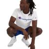 imageChampion Mens Classic Script Graphic Short Sleeve TShirt Standard Fit Tonal Logo Available in Regular and Big amp TallBright White