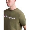 imageChampion Mens Classic Script Graphic Short Sleeve TShirt Standard Fit Tonal Logo Available in Regular and Big amp TallBurnt Olive