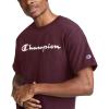 imageChampion Mens Classic Script Graphic Short Sleeve TShirt Standard Fit Tonal Logo Available in Regular and Big amp TallMaroon  Classic Script Logo