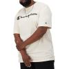 imageChampion Mens Classic Script Graphic Short Sleeve TShirt Standard Fit Tonal Logo Available in Regular and Big amp TallNatural  Classic Script Logo