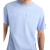 imageChampion Mens Classic Script Graphic Short Sleeve TShirt Standard Fit Tonal Logo Available in Regular and Big amp TallPewter Blue