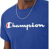 imageChampion Mens Classic Script Graphic Short Sleeve TShirt Standard Fit Tonal Logo Available in Regular and Big amp TallSurf the Web  Classic Script Logo