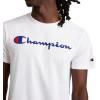 imageChampion Mens Classic Script Graphic Short Sleeve TShirt Standard Fit Tonal Logo Available in Regular and Big amp TallWhite  Classic Script Logo