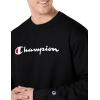 imageChampion Mens Crewneck Fleece Sweatshirt Standard Fit Midweight Script Logo Available in Regular and Big amp TallBlack  Classic Script Logo