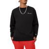 imageChampion Mens Crewneck Fleece Sweatshirt Standard Fit Midweight Script Logo Available in Regular and Big amp TallBlack Small  Small Script Logo