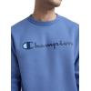 imageChampion Mens Crewneck Fleece Sweatshirt Standard Fit Midweight Script Logo Available in Regular and Big amp TallCoastal Fjord  Classic Script Logo